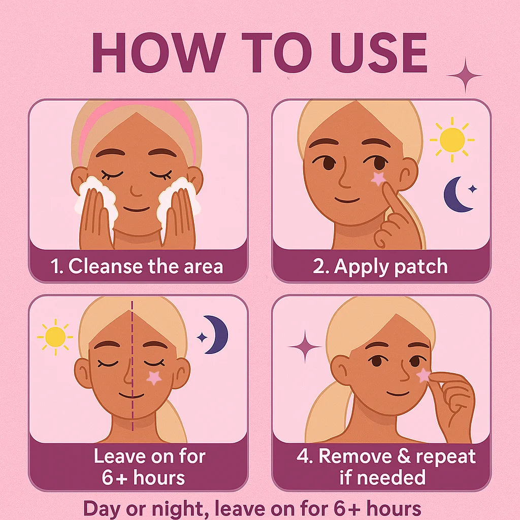 Clear Acne Patches (60 Count)  + Bonus Makeup Mirror